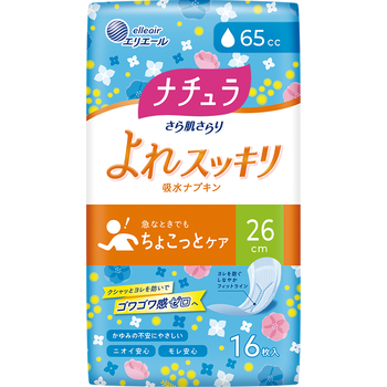 【お取り寄せ】ナチュラ さら肌さらり よれスッキリ吸水ナプキン 26cm 65cc 16枚