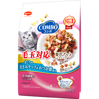 コンボ キャット 毛玉対応まぐろ味・ささみチップ・かつお節添え 600g