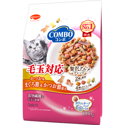 コンボ キャット 毛玉対応かつお味・まぐろ節・かつお節添え 600g