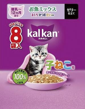 カルカンパウチ 子ねこ用 お魚ミックス(まぐろ・かつお・たい入り) 8袋