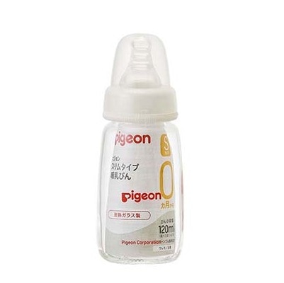 【お取り寄せ】ピジョン スリムタイプ哺乳びん 耐熱ガラス製 120ml