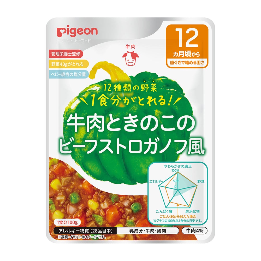 食育レシピ野菜 牛肉きのこストロガノフ風 100g