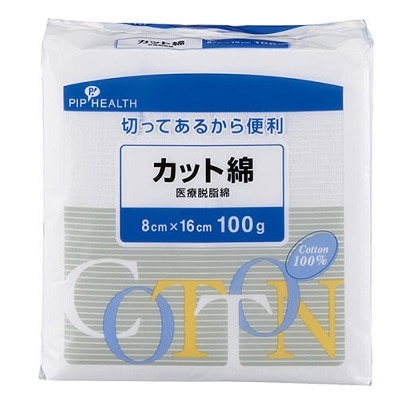 【お取り寄せ】ピップ カット綿 100g 8cm×16cm
