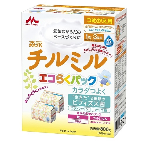 【お取り寄せ】森永 チルミル エコらくパック つめかえ用 400gX2袋