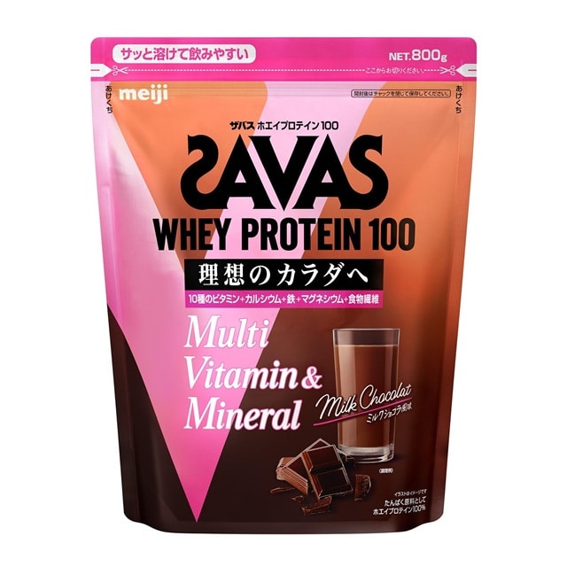 ザバス ホエイプロテイン100 マルチビタミン&ミネラル ミルクショコラ風味 800g