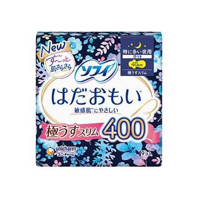 【お取り寄せ】ソフィ はだおもい 極うすスリム 400 羽つき 9コ入