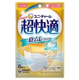 【お取り寄せ】ユニチャーム超快適マスク 息ムレクリアタイプ 小さめ 6枚