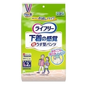 ライフリー 下着の感覚 超うす型パンツ L 2枚