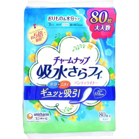 チャームナップ 吸水さらフィ パンティライナー 無香料 80枚