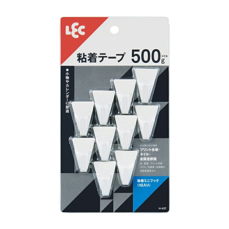 レック 粘着ミニフック 耐荷重500g 10個入