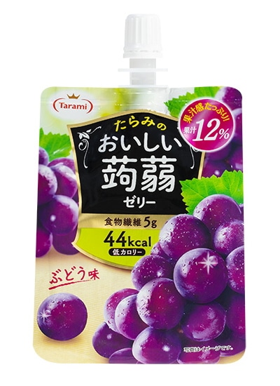 【販売終了しました】たらみ おいしい蒟蒻ゼリー ぶどう味 150g