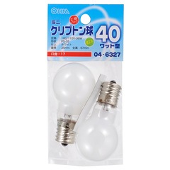 【お取り寄せ】クリプトン球 40W ホワイト 2個入