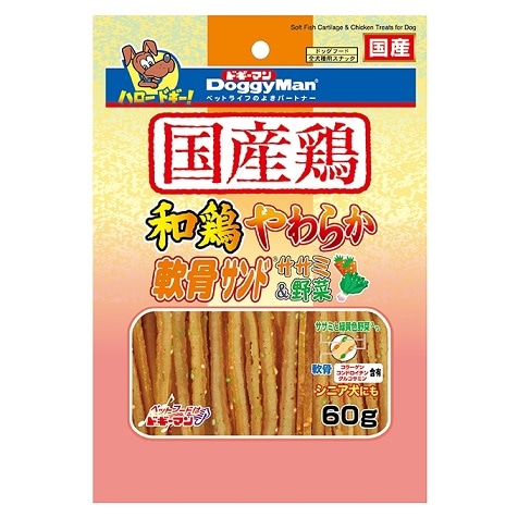 ドギーマン 和鶏軟骨サンド ささみ&野菜60g