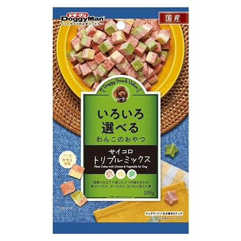 ドギースナック バリュー ササミサイコロトリプルミックス 100g
