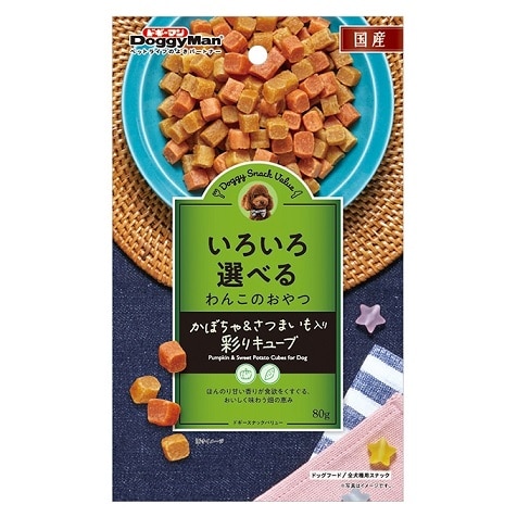 ドギースナック バリュー かぼちゃ&さつまいも入り彩りキューブ 80g