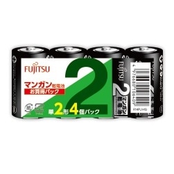 富士通 マンガン乾電池 黒 単2 4個パック