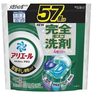 アリエール ジェルボールプロ 部屋干し つめかえ用 メガジャンボサイズ 57個