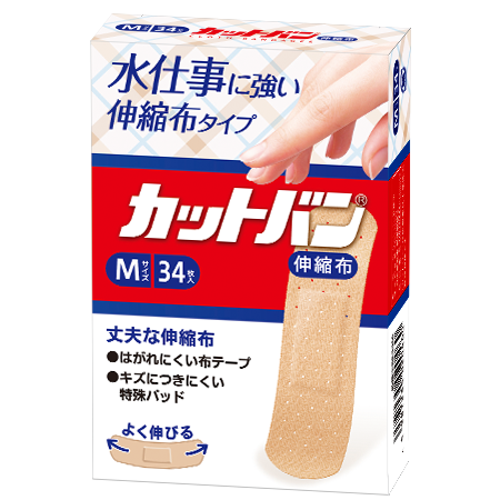 【お取り寄せ】カットバン伸縮布 Mサイズ 34枚