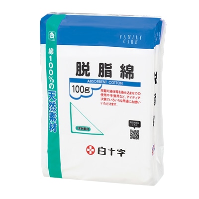 【お取り寄せ】白十字 脱脂綿 100g