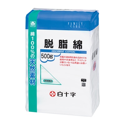 【お取り寄せ】白十字 脱脂綿 500g