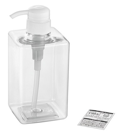 PETポンプボトル角型 クリア 600ml